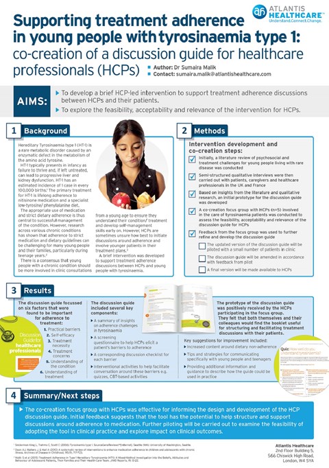 Supporting Treatment Adherence in Young People with Tyrosinaemia type 1: Co-Creation Research of a Discussion Guide for Healthcare Professionals