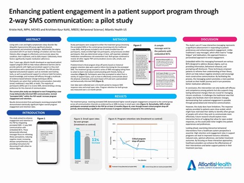 Enhancing patient engagement in a patient support program through 2-way SMS
