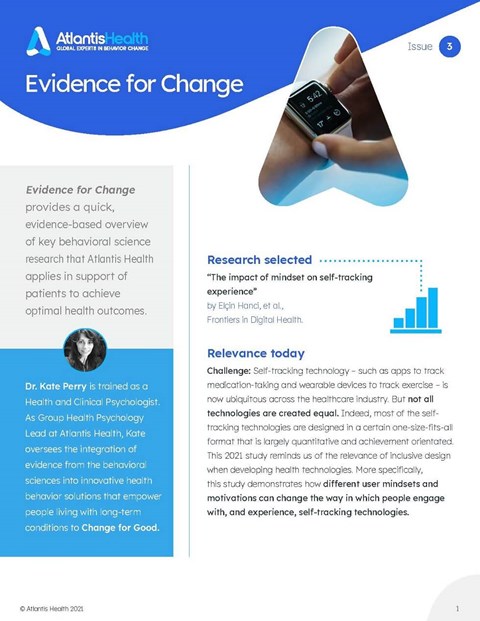 Evidence for Change: Self-tracking and mindset
